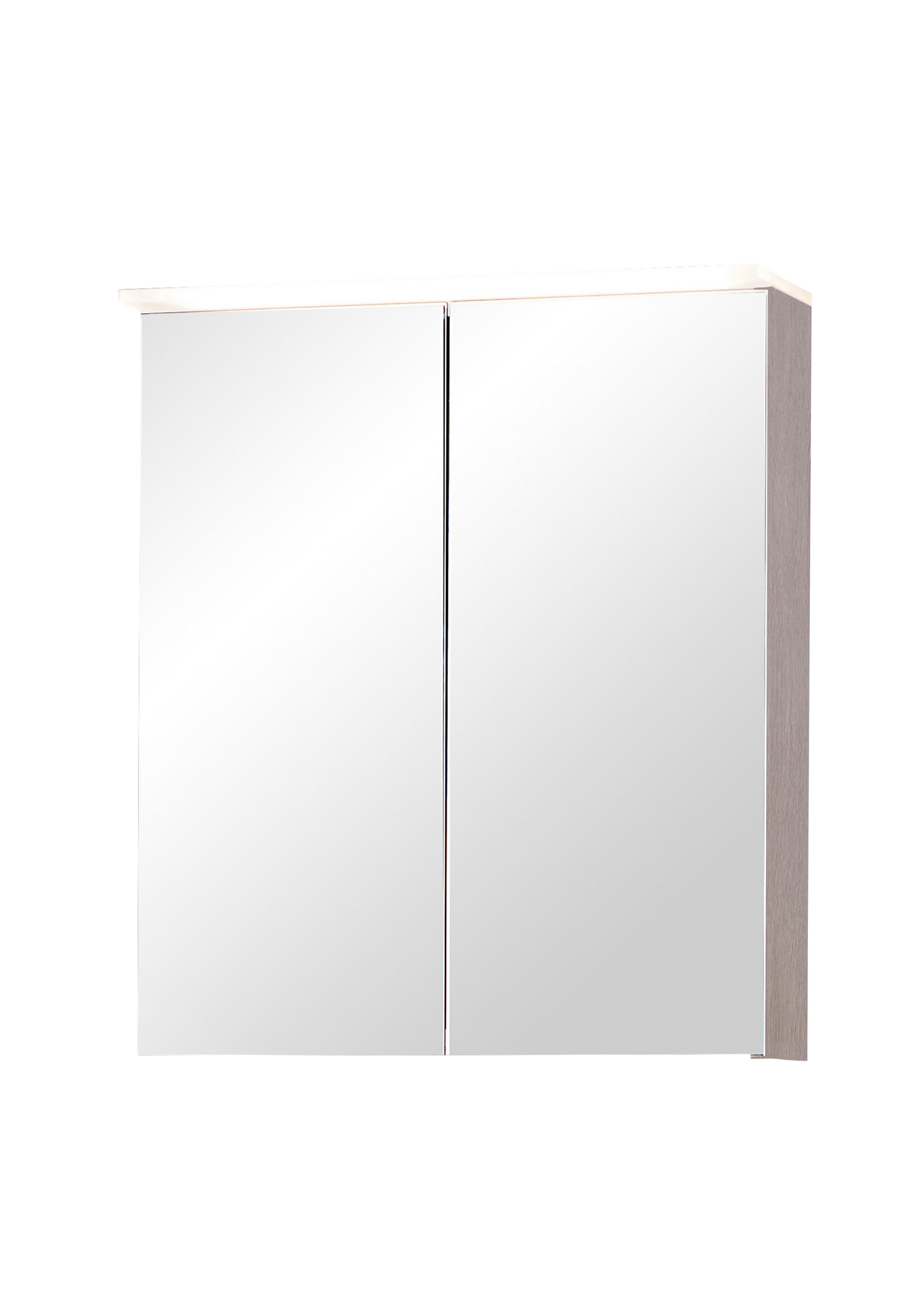 Peilikaappi Finnmirror 60 harmaa tammi akryylivalolippa ja tuplapistorasia