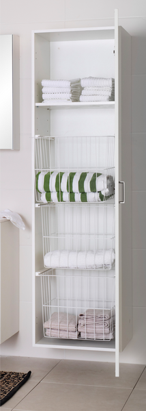 Pyykkikaappi Finnmirror 50x40 runko valkoinen ovi valkoinen