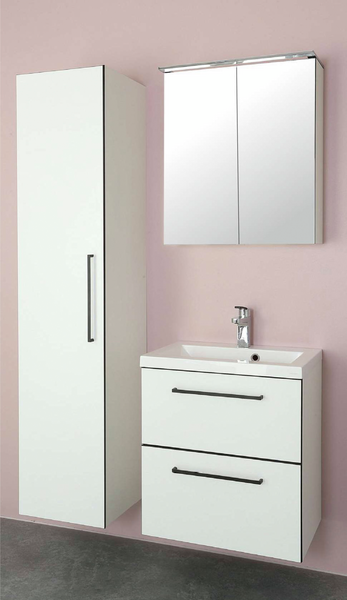 Pyykkikaappi Finnmirror Lami oikea valkoinen massiivilaminaatti