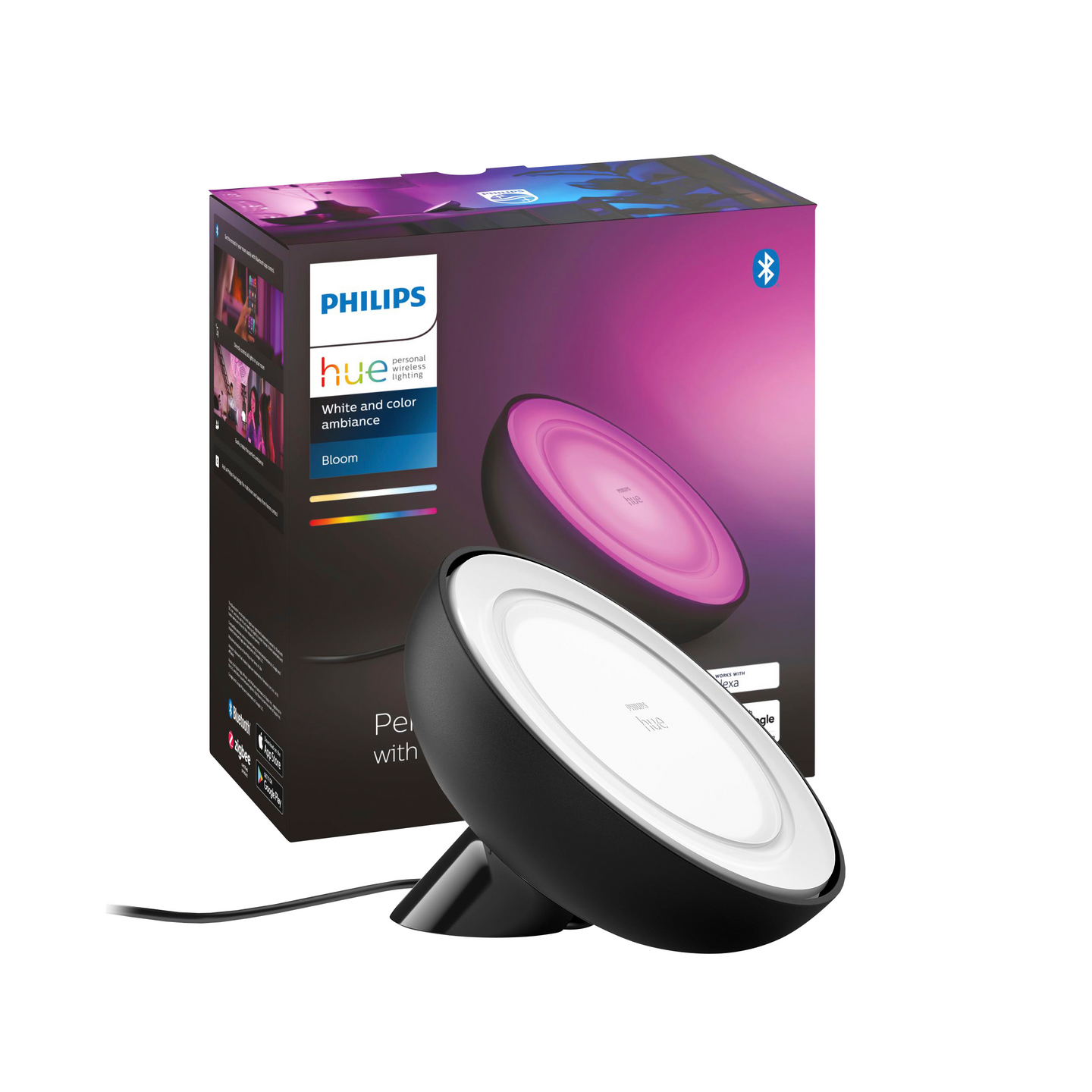 Pöytävalaisin Philips Hue Bloom 500lm musta