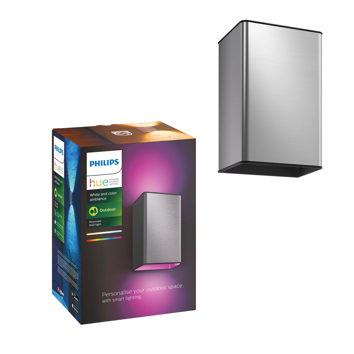 Ulkoseinävalaisin Philips Hue Resonate 1200lm teräs