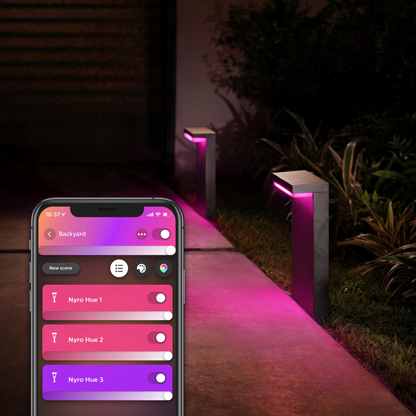 Ulkopylväsvalaisin Philips Hue Nyro 1000lm musta