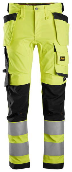 Housut Snickers Hi-Vis 6243-6604 huomiokeltainen-musta