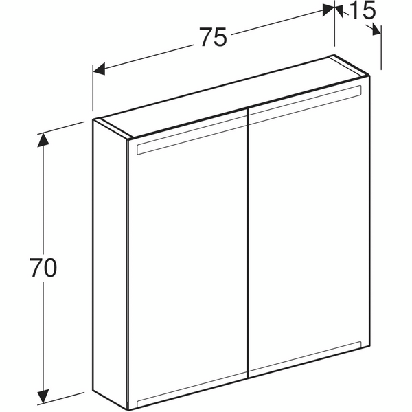 Peilikaappi Geberit Option L75 K70 S15cm valot pistorasia