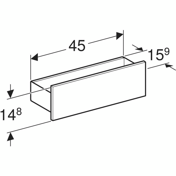 Seinähylly Geberit Acanto L45 K14,8 S15,9cm hiekanharmaa