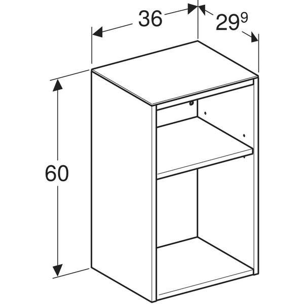 Avohylly Geberit Smyle Square L36 K60 S29,9cm laava