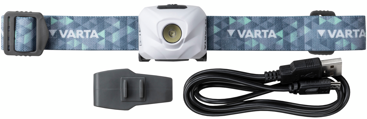 Otsalamppu Varta Ultra Light H30R ladattava valkoinen 300lm