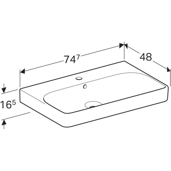 Pesuallas Geberit Smyle Square L75 S48cm