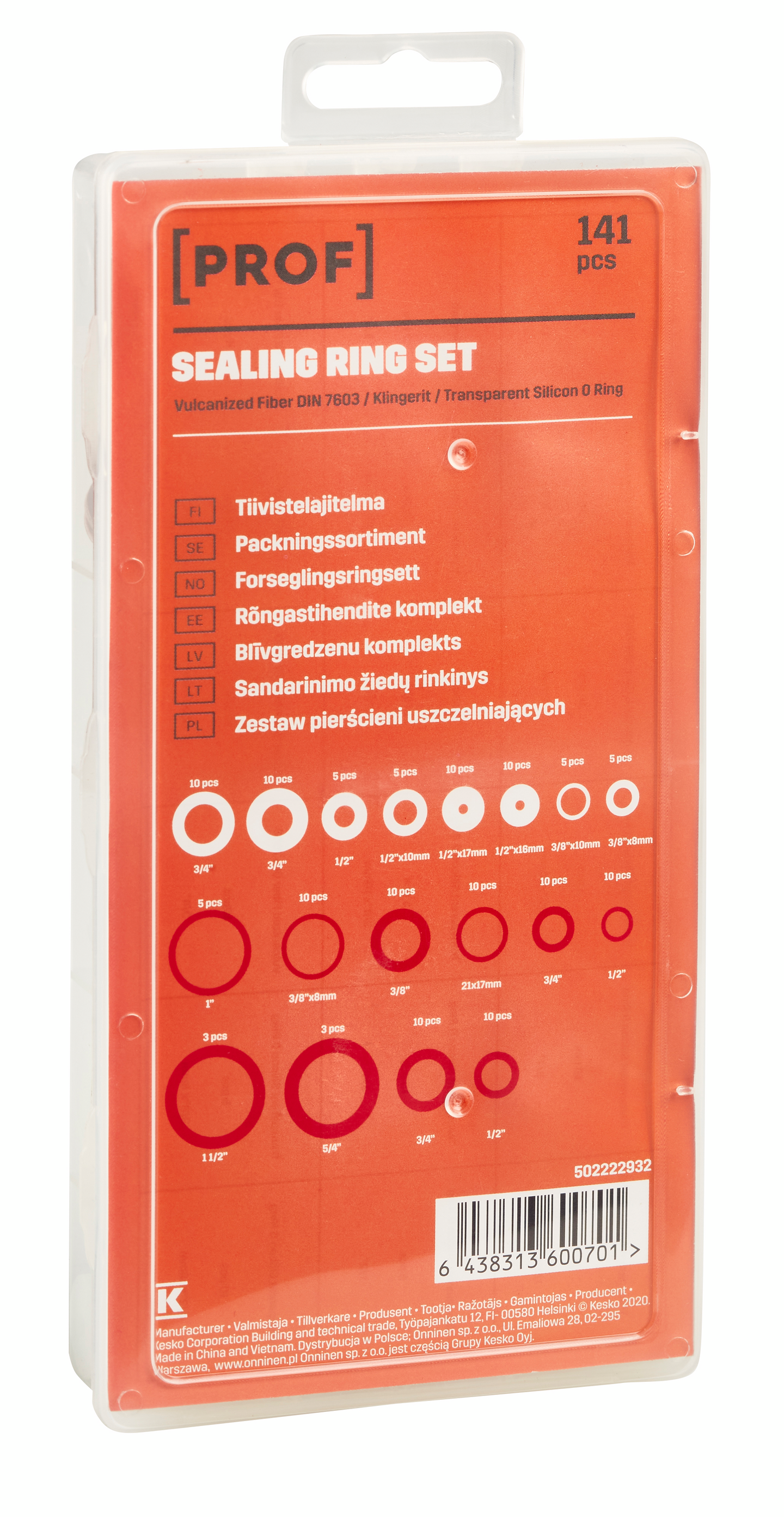 Tiivistelajitelma PROF 141 osaa