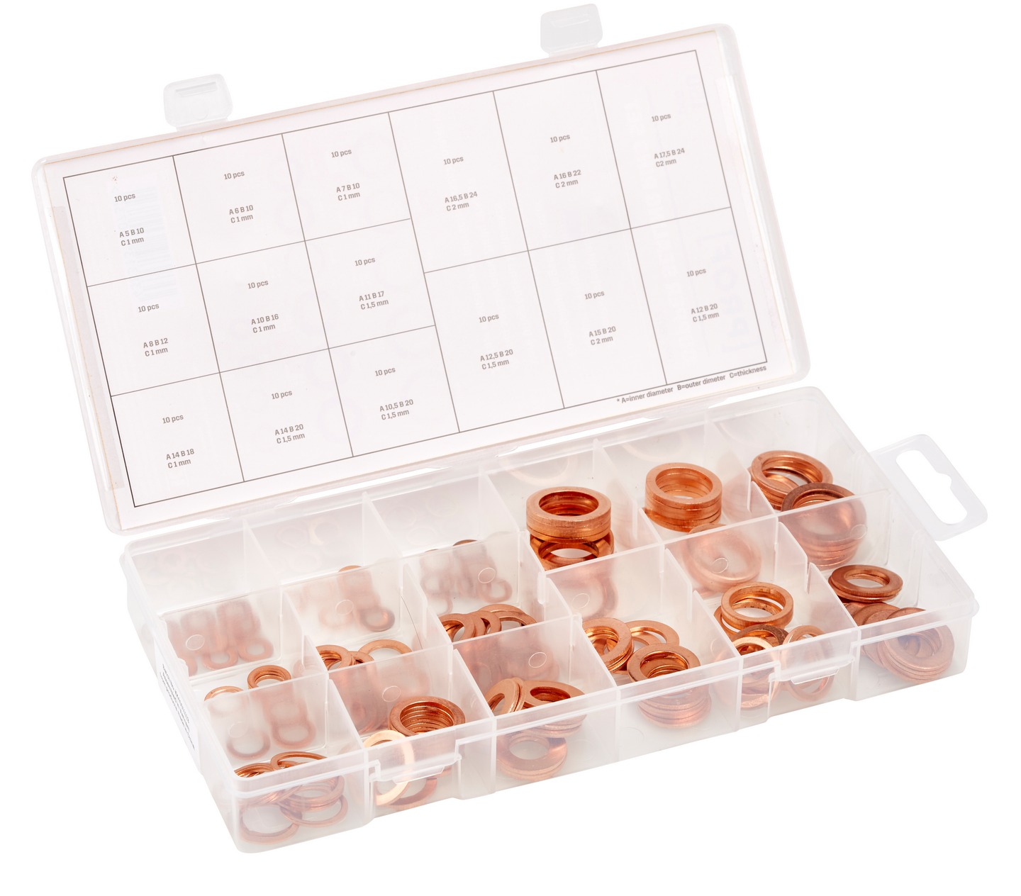 Kuparitiivistelajitelma PROF 150 osaa