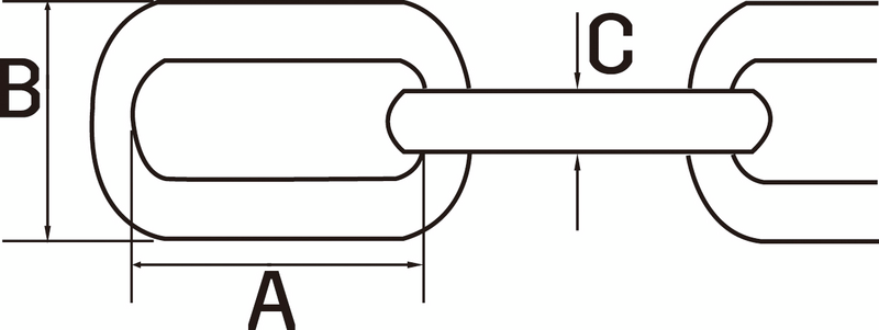 Pitkälenkkiketju PROF 6mm 2m kuumasinkitty