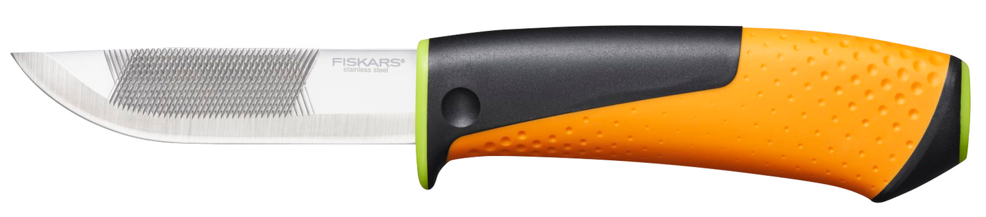 GROVKNIV FISKARS MED SKÄRPARE