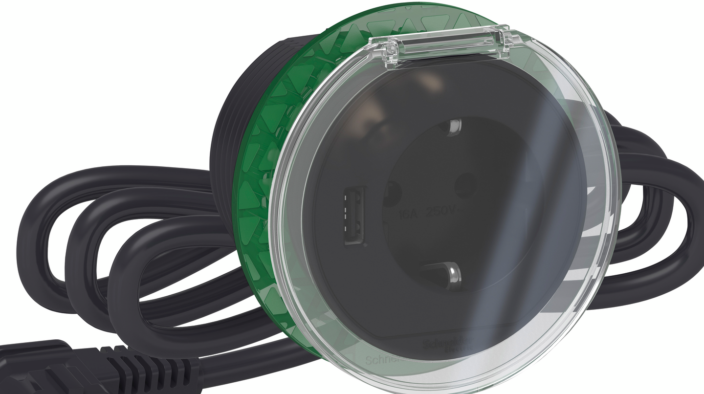 Pistorasiapaneelin kansi Schneider Electric Unica System+ XS läpinäkyvä