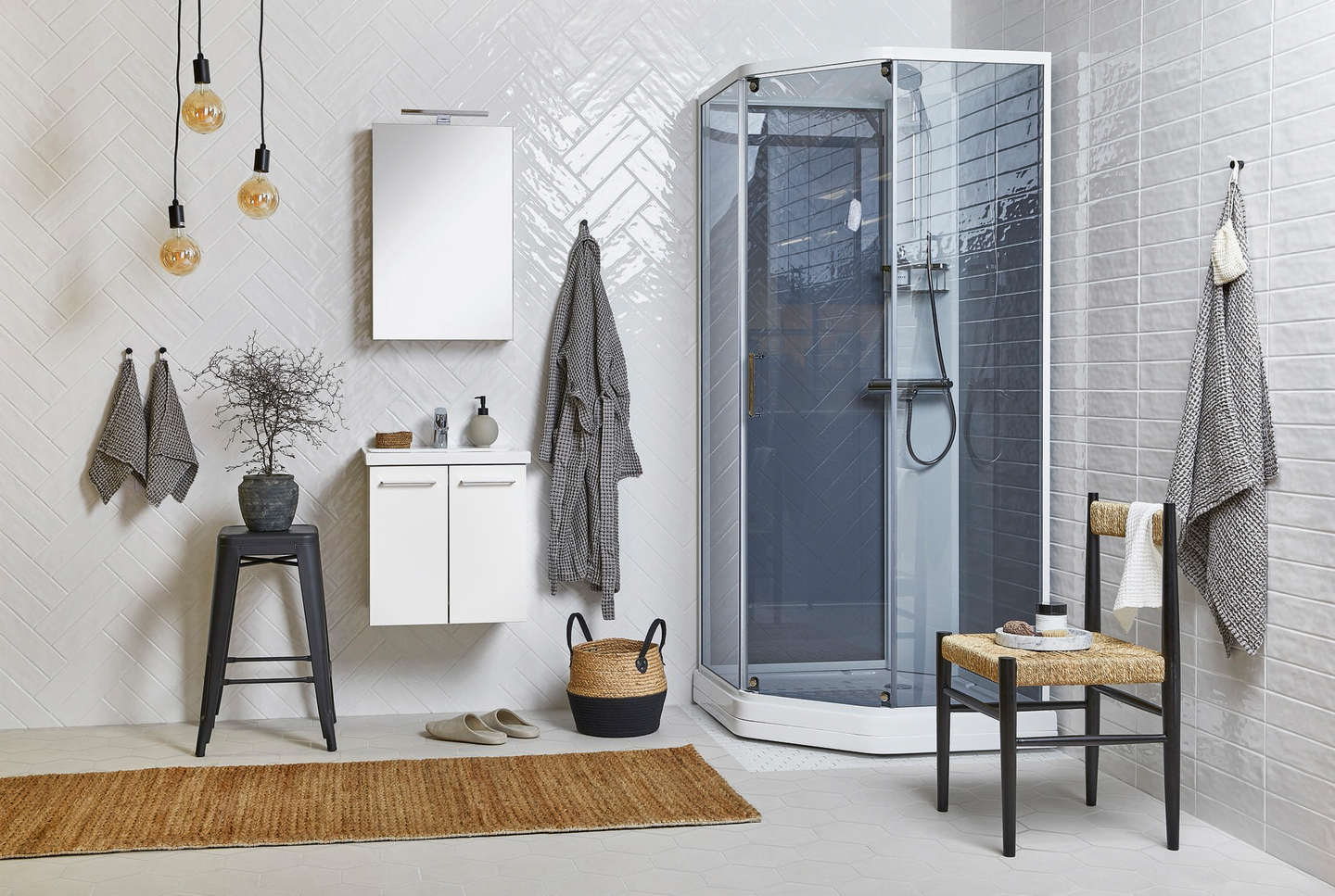 Suihkukaappi Cello Ocean 90x90cm savulasi/valkoinen profiili