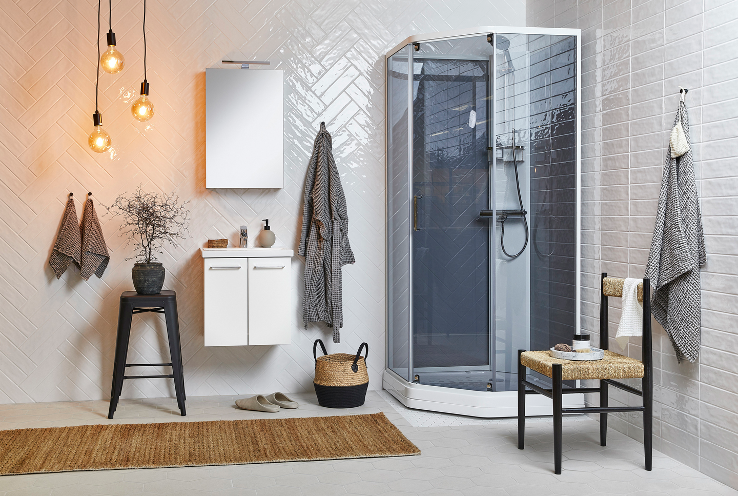 Suihkukaappi Cello Ocean 90x90cm savulasi/valkoinen profiili