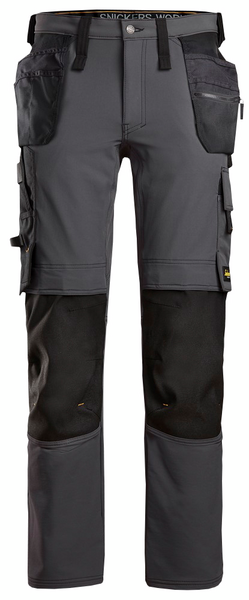 Stretch-housut Snickers riipputaskuilla 6271-5804 teräksenharmaa-musta