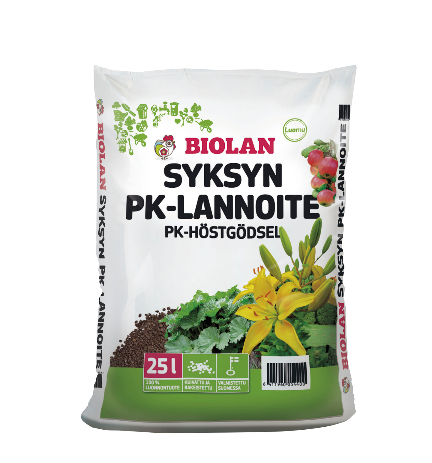 Syksyn pk-lannoite Biolan 25l