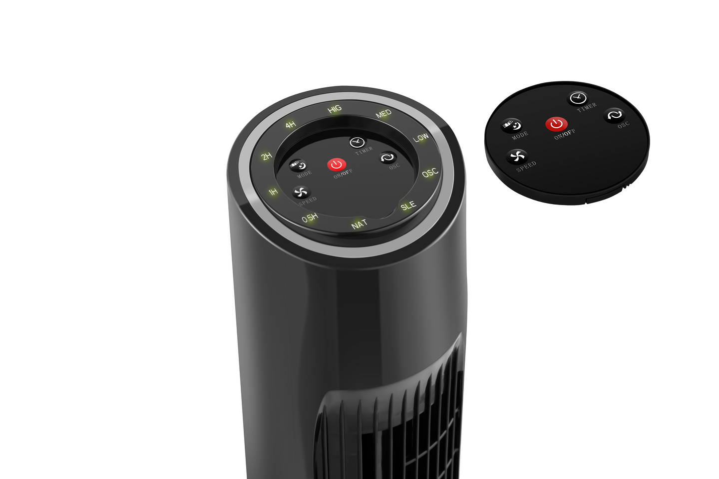 Tornituuletin OPAL musta 45W kaukosäätö ajastin