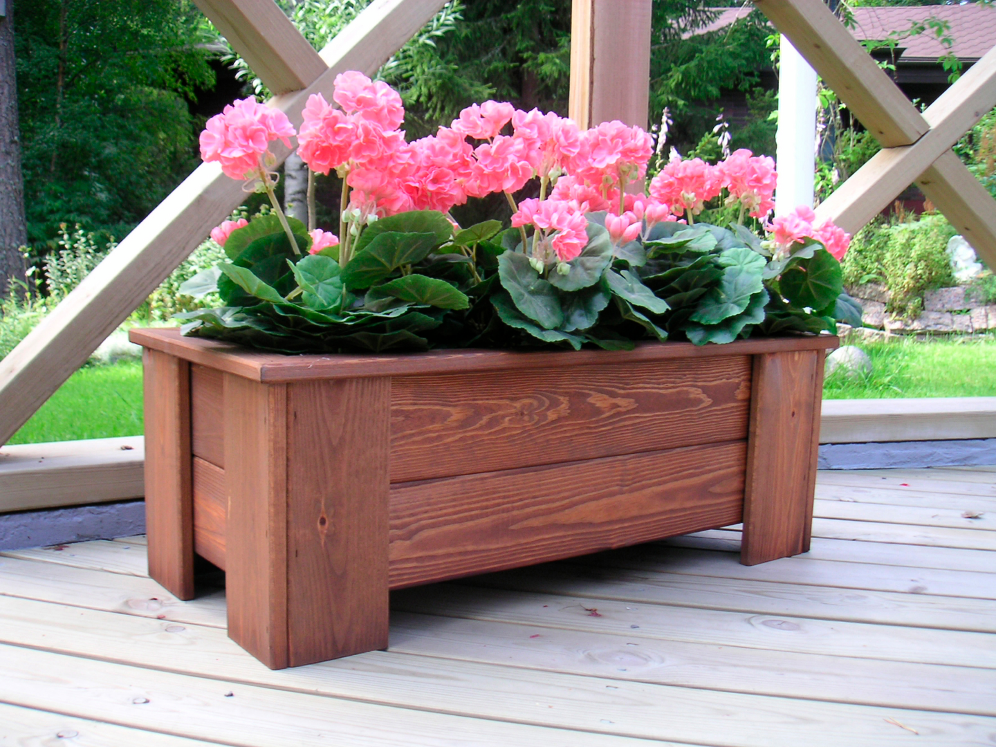 Kukkalaatikko Miljöökoriste 35x80x41cm suorakaide luonnonruskea