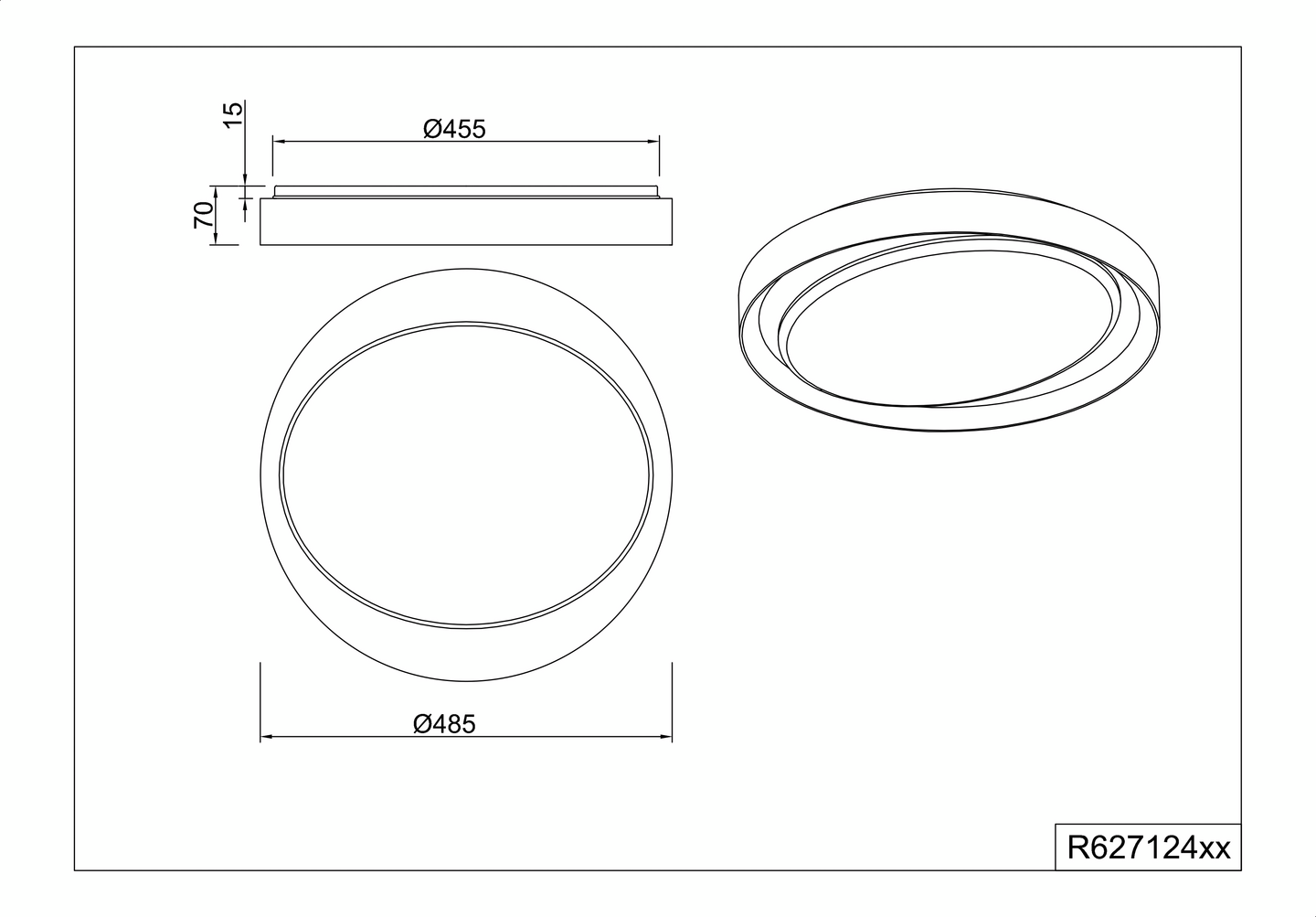 Kattovalaisin TRIO Zeta led 24W musta/kulta