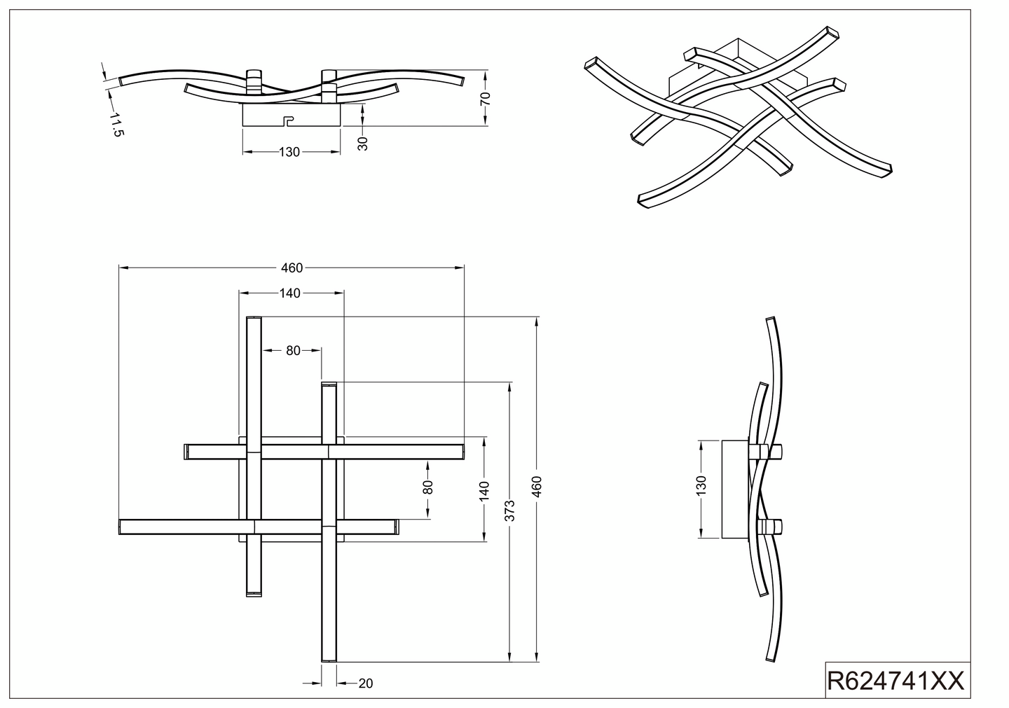 Kattovalaisin TRIO Route led 4x5W mattavalkoinen