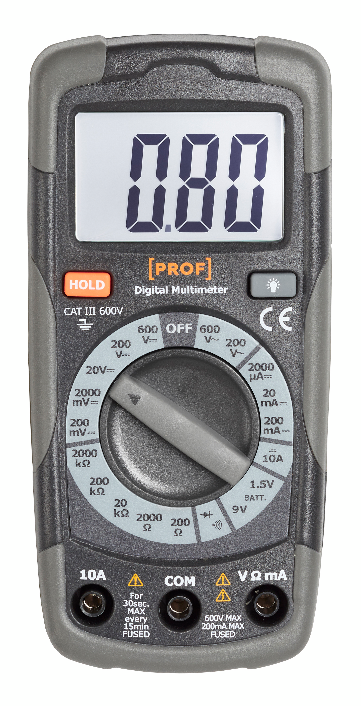 DIGITAL PROF MULTIMETER 600V, 10A A