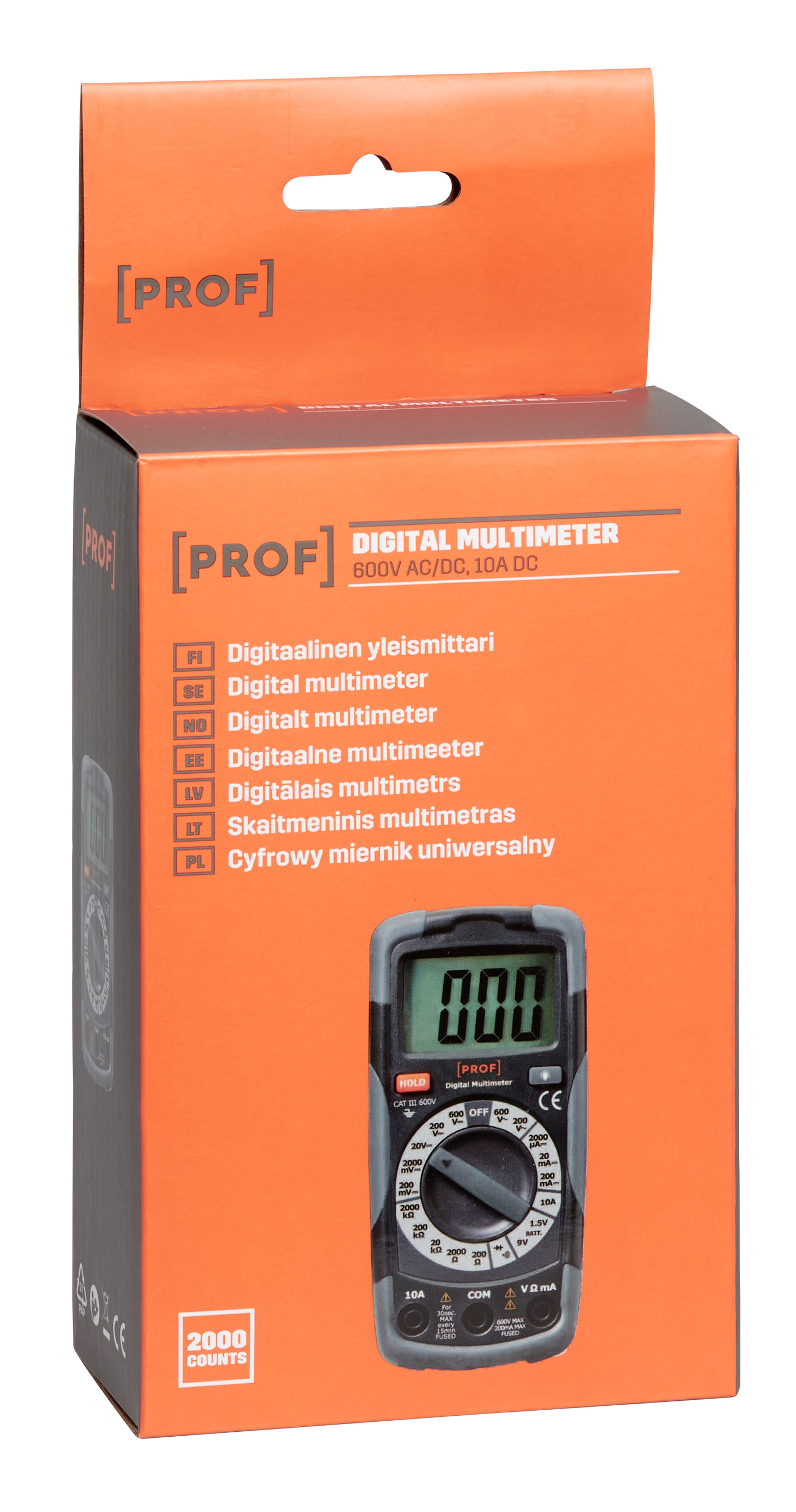 DIGITAL PROF MULTIMETER 600V, 10A A