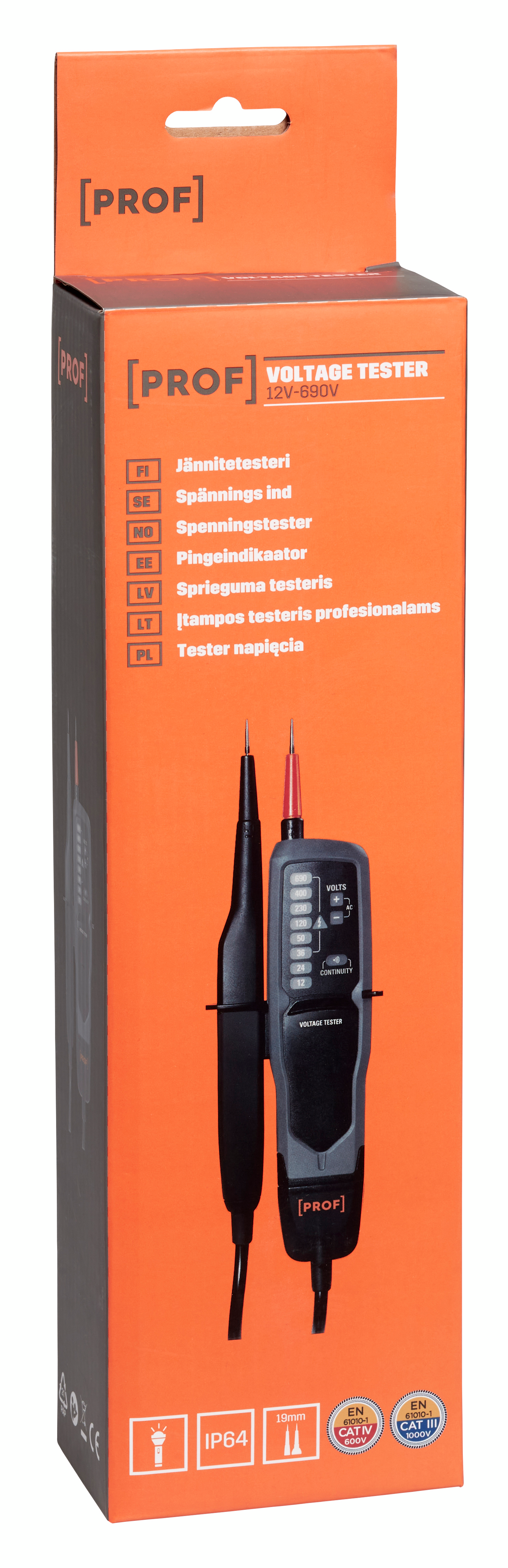 Jännitetesteri PROF 12 V - 690 V DT-9230