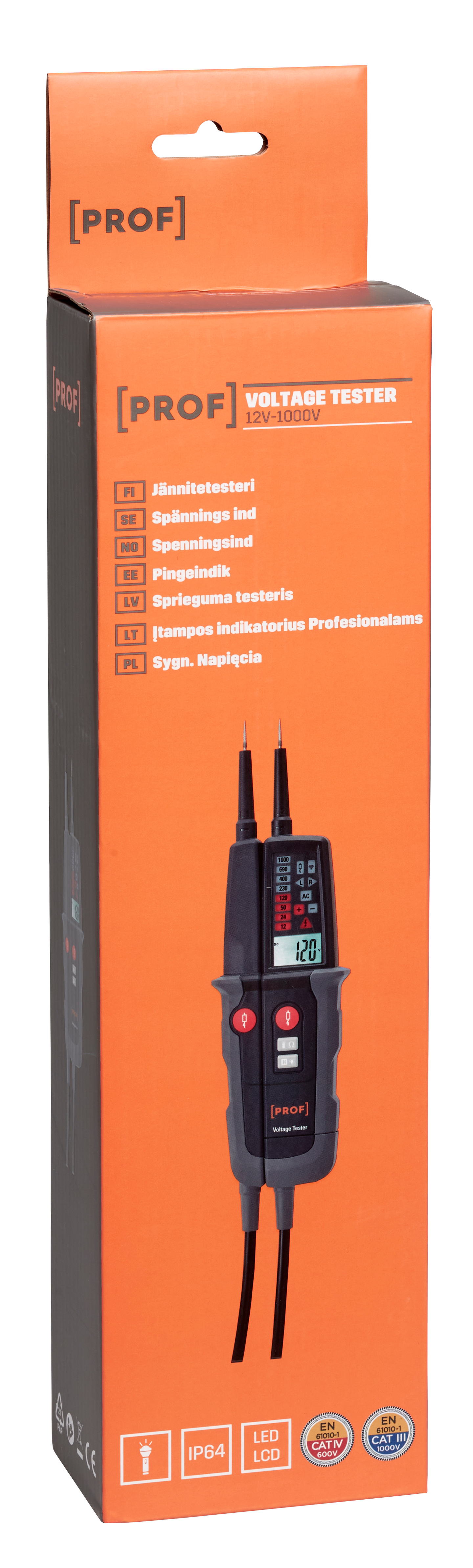 Jännitetesteri PROF 12 V - 1000 V DT-9331