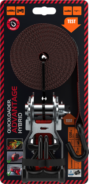 Kuormaliina QUICKLOADER Advantage Hybrid Magnet QLA1200MDH 25mm 5,5m 600/1200kg