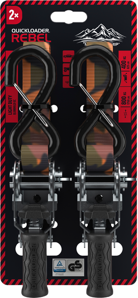 Kuormaliina QUICKLOADER Rebel turvakoukullinen QLR800LD 25mm x 4m 400/800kg 2kpl
