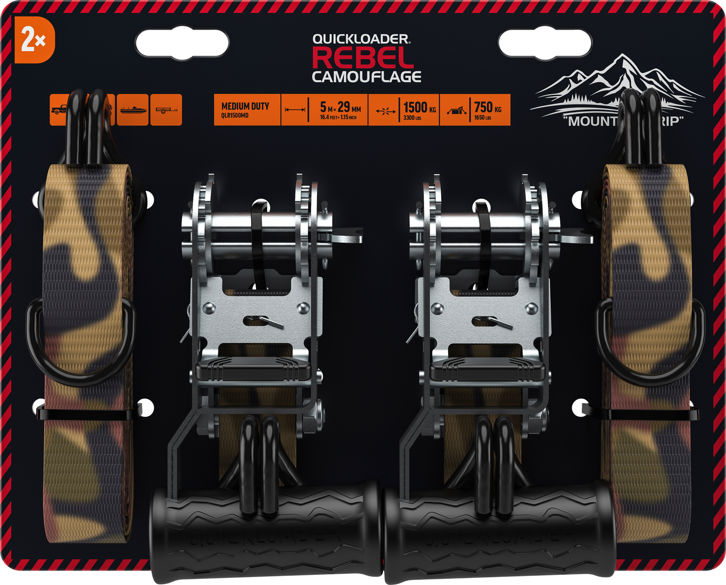 Kuormaliina QUICKLOADER Rebel maastokuviollinen QLR1500MD 29mm x 5m 750/1500kg