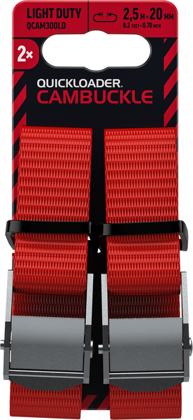 Pikalukkovyö QUICKLOADER Cambuckle QCAM300LD 20mm x 2,5m 150/300kg 2kpl