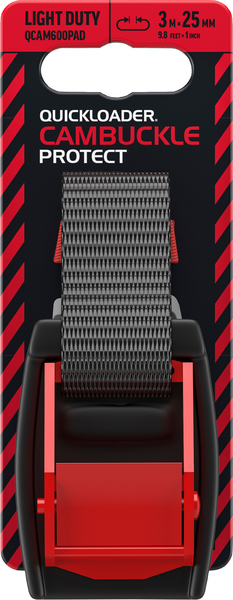 Pikalukkovyö QUICKLOADER cambuckle suojalla qcam600pad 25mmx3m 300/600kg