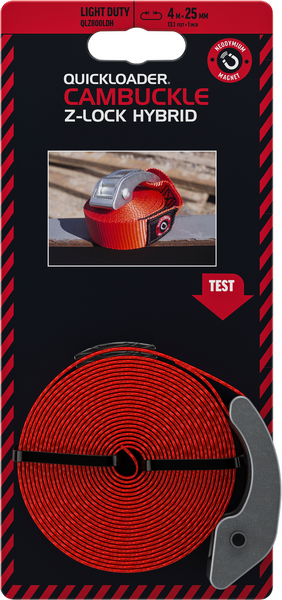 Pikalukkovyö QUICKLOADER Cambuckle Z-Lock Magnet QLZ800LD 25mm x 4m 400/800kg