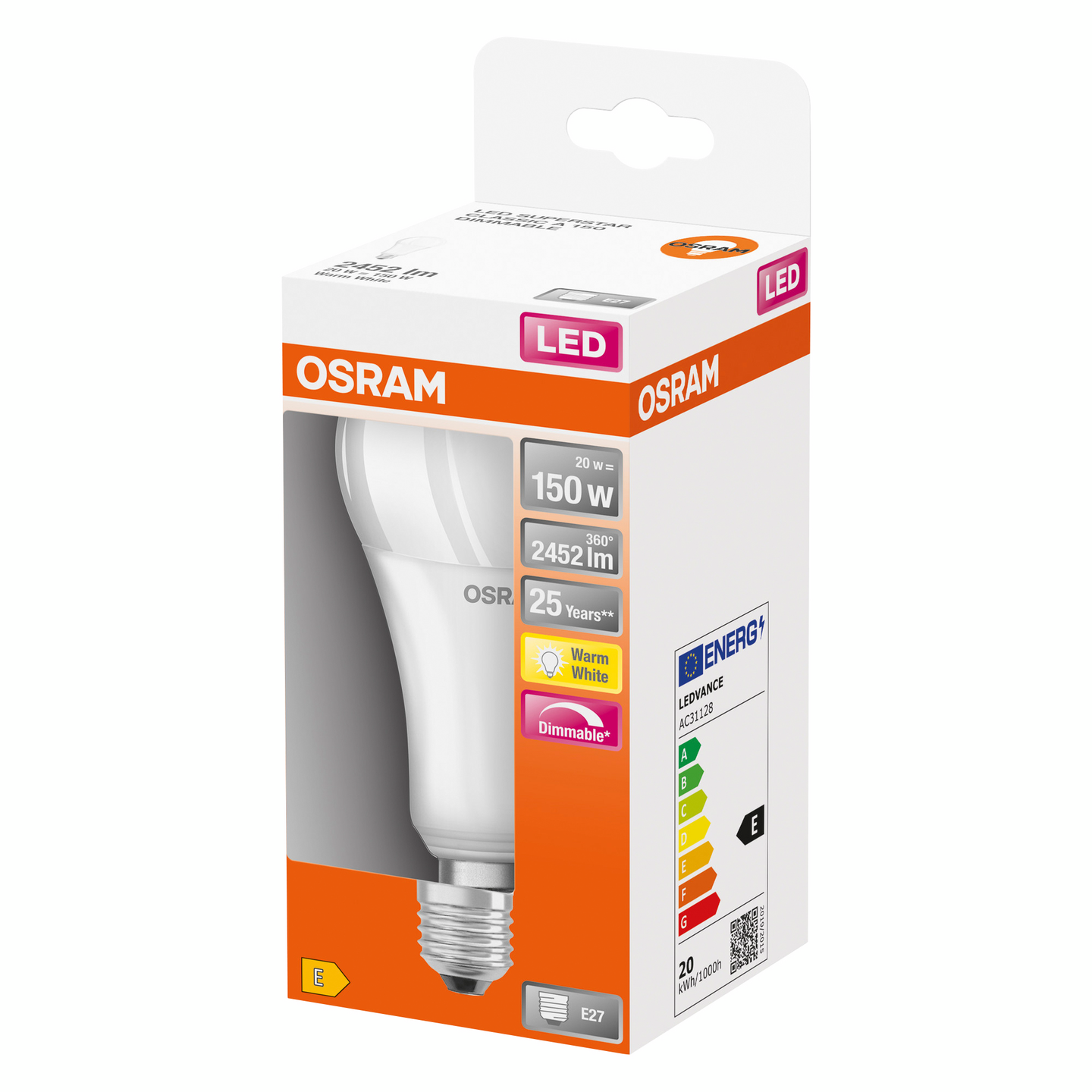 LED CLASSIC A OSRAM 150 21 W/2700K E27