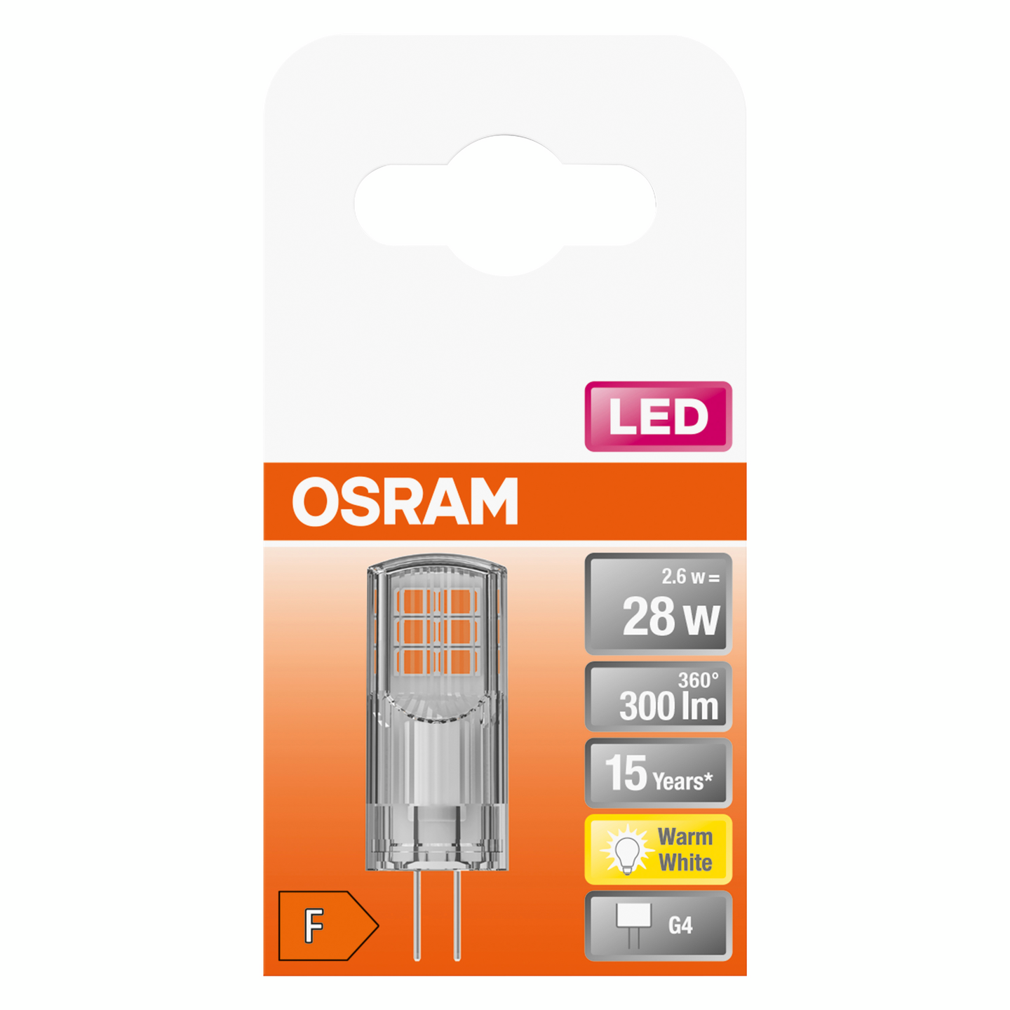 LED-LAMPA OSRAM PIN 30 G4 KLAR 827