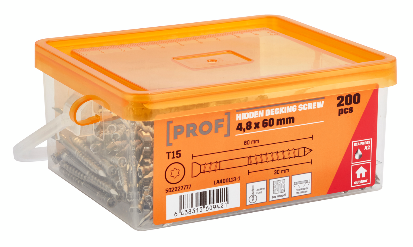 TRALLSKRUV PROF A2 4,8X60 DOLD T15 200ST