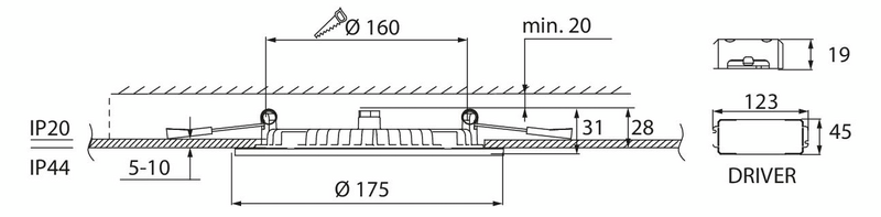 Paneelivalaisin Airam Level 12W 900lm 4000K valkoinen