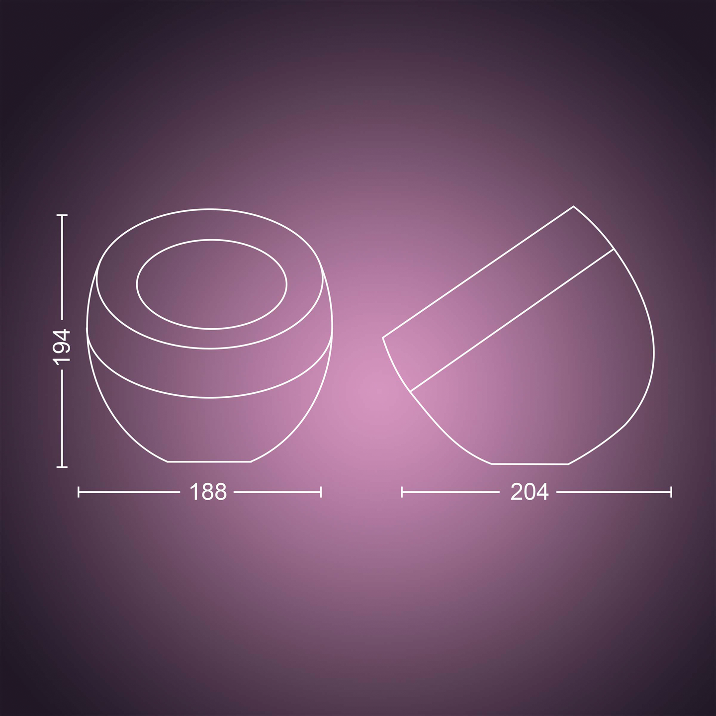 Pöytävalaisin Philips Hue Iris 570lm musta