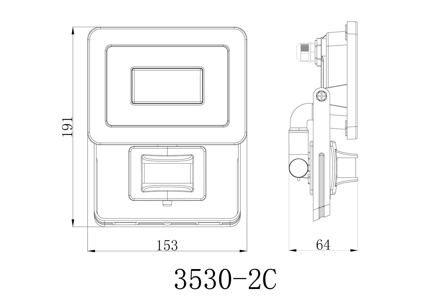 Tunnistinvalaisin OPAL E-Fect II 30W 2550lm 4000K PIR IP44