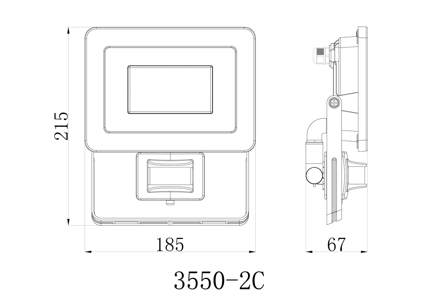 Tunnistinvalaisin OPAL E-Fect II 50W 4250lm 4000K PIR IP44