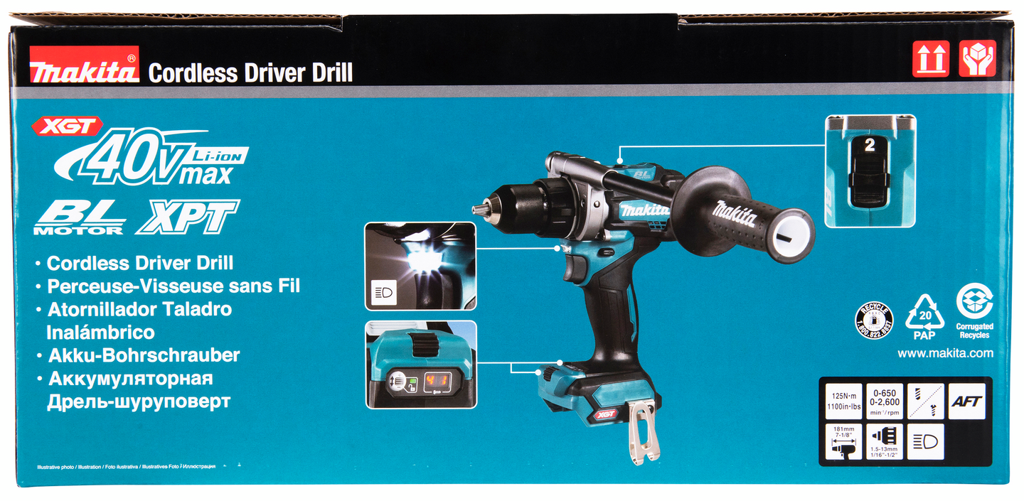 Akkuporakone Makita DF001GZ 40V XGT runko