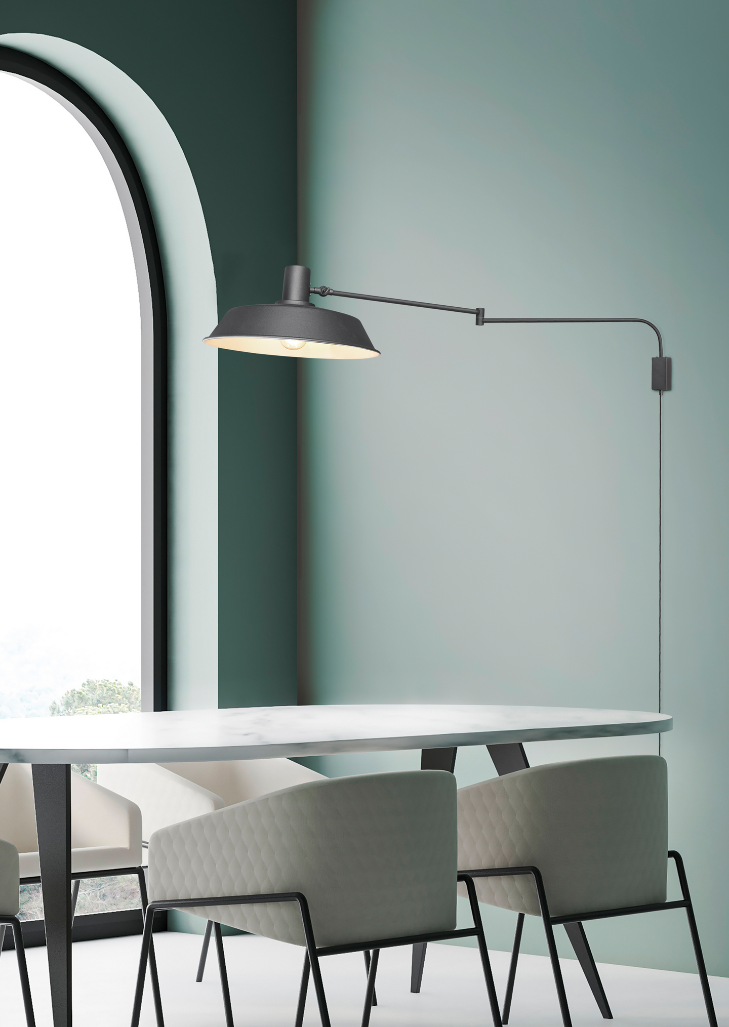 Seinävalaisin TRIO Bolder E27 mattamusta