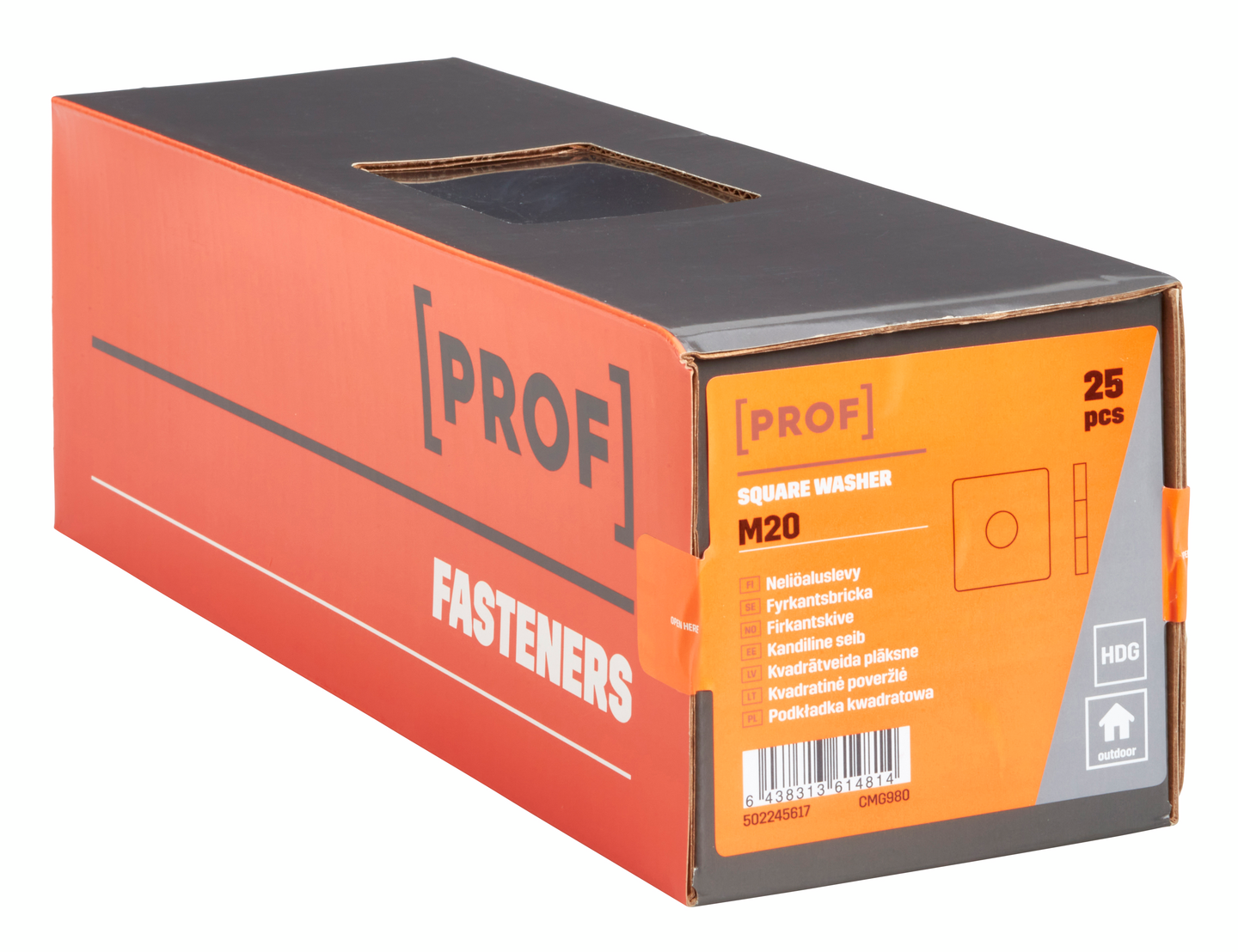 Neliöaluslevy Prof DIN436 M20 kuumasinkitty 25kpl