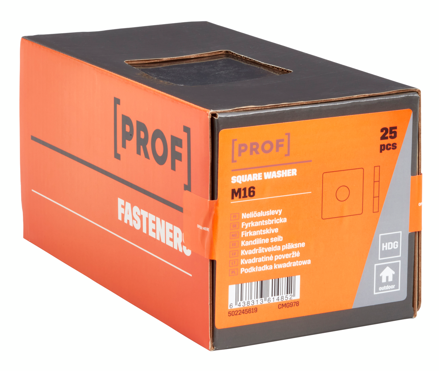 Neliöaluslevy Prof DIN436 M16 kuumasinkitty 25kpl