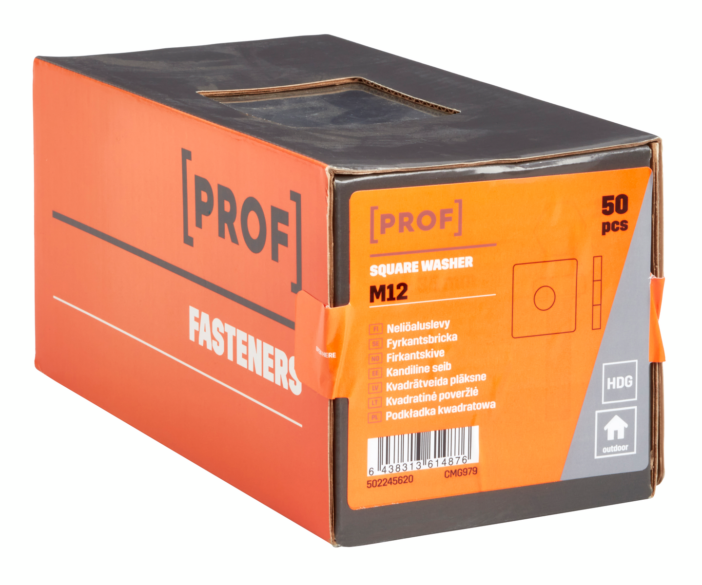 Neliöaluslevy Prof DIN436 M12 kuumasinkitty 50kpl