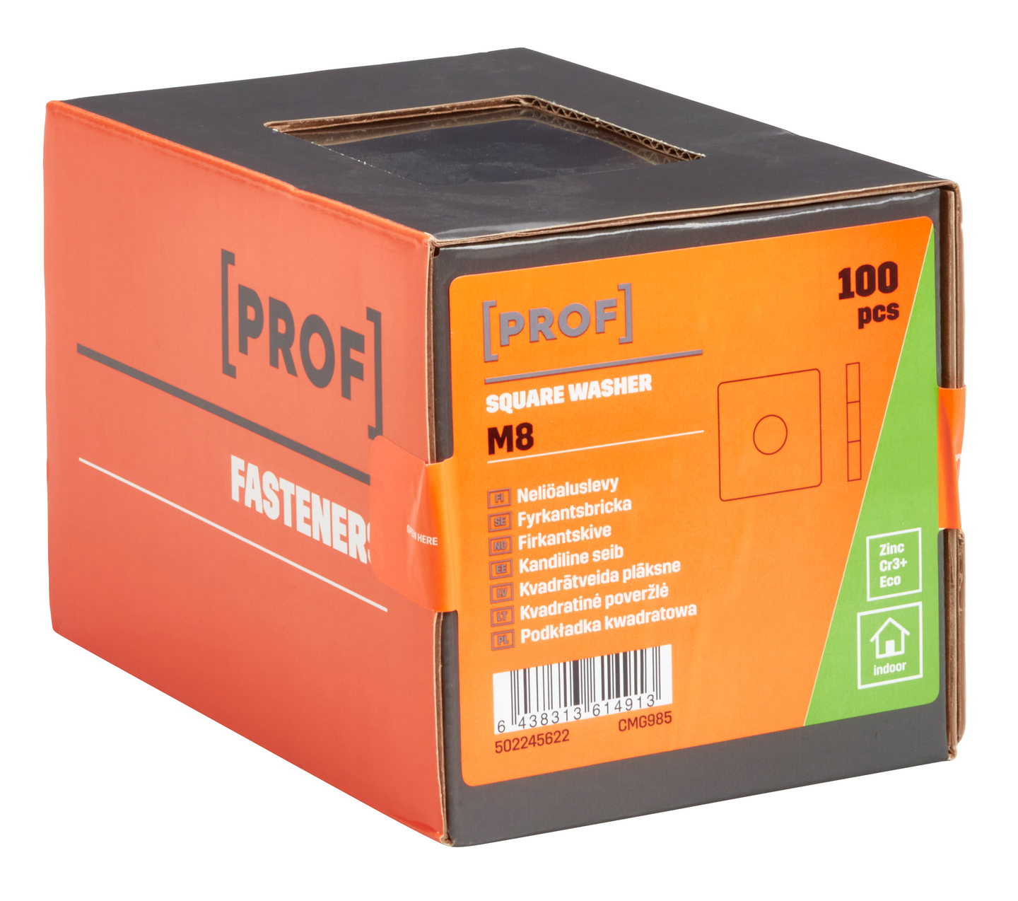 Neliöaluslevy Prof DIN436 M8 sähkösinkitty 100kpl