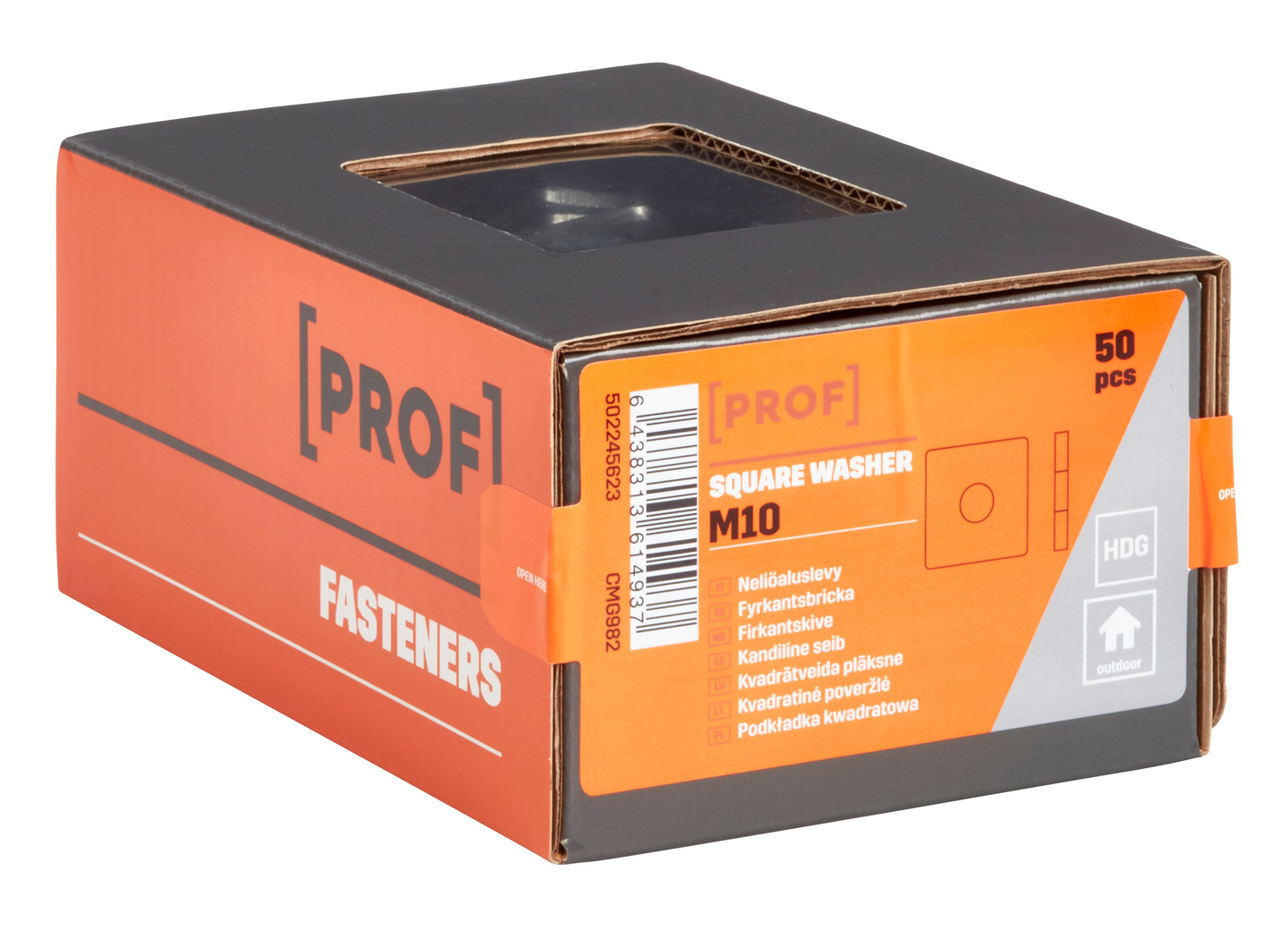 Neliöaluslevy Prof DIN436 M10 kuumasinkitty 50kpl