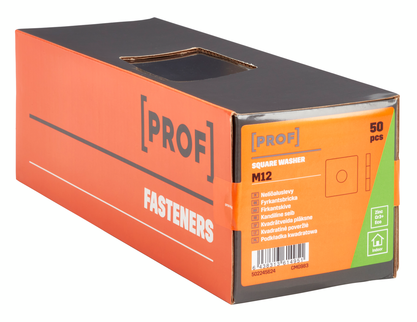 Neliöaluslevy Prof DIN436 M12 sähkösinkitty 50kpl